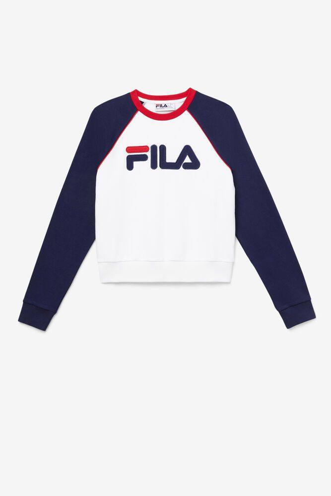 Fila Naisten Collegepaita Riccarda Valkoinen - HIPZ-08256